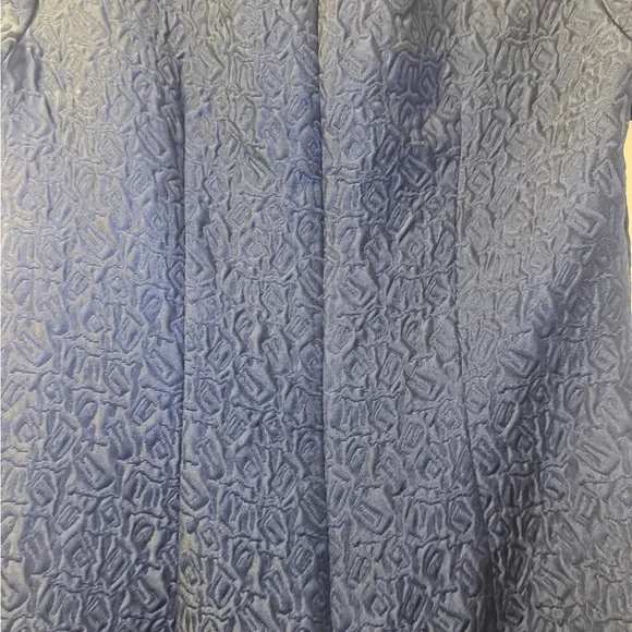 'S MaxMara Modern Brocade Jacquard Shift Little Black Dress with Sleeves Size 4 - Picture 6 of 9